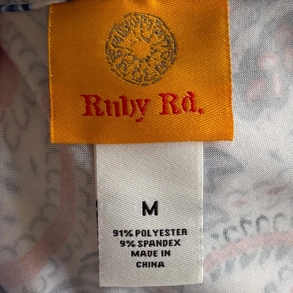 •Ruby Rd.• Paisley Short Sleeve Knit Top – Size Medium - Picture 2 of 8